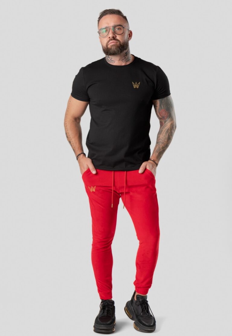 Paco Slim Fit Kurzes T-Shirt 200g Schwarz – Goldene Krone