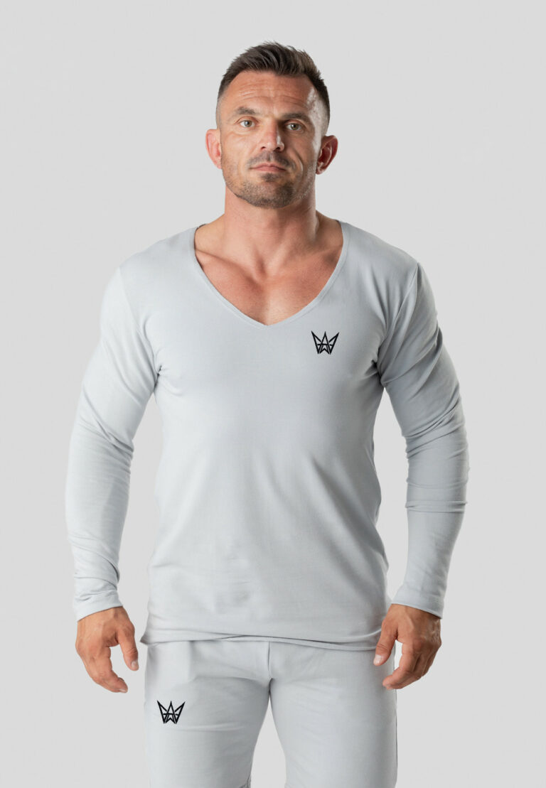Urban Motion Deepneck Longsleeve – Hellgrau