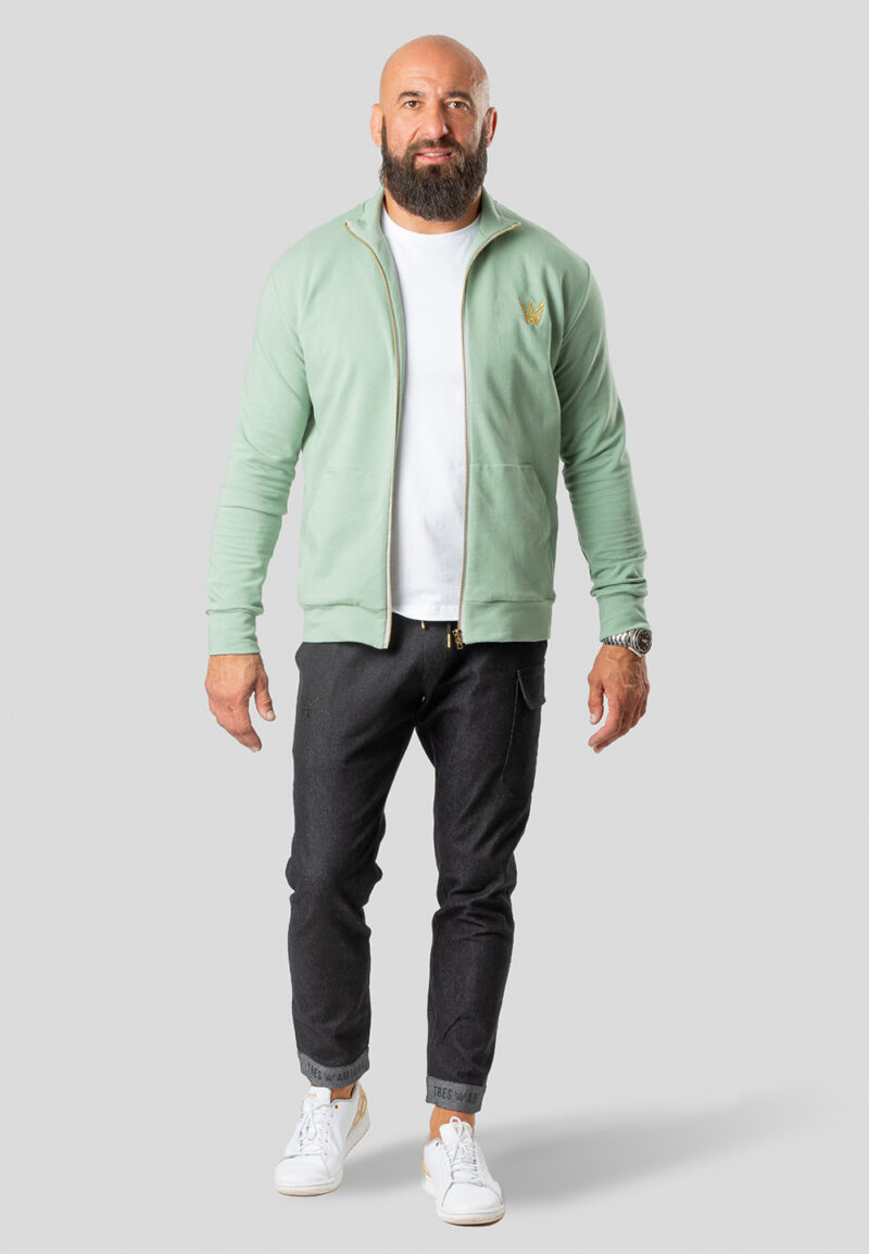 Urban Motion Rollkragen-Sweatshirt mit Reißverschluss – Minze