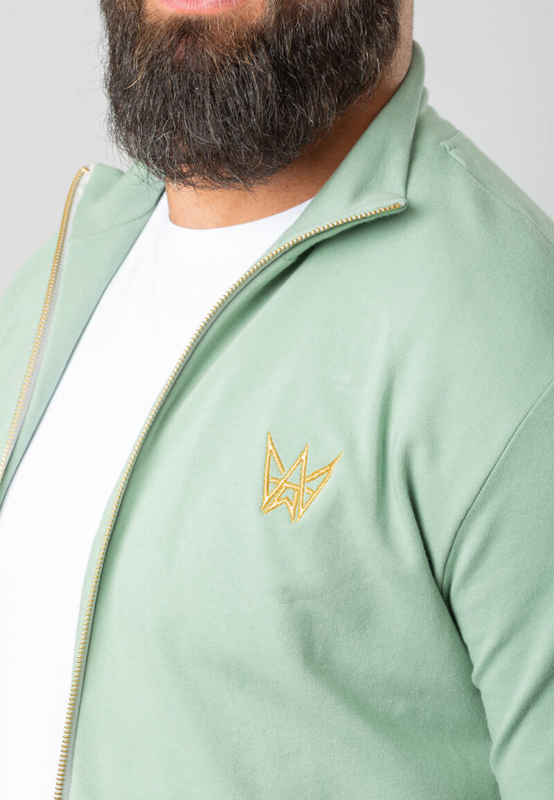 Urban Motion Rollkragen-Sweatshirt mit Reißverschluss – Minze