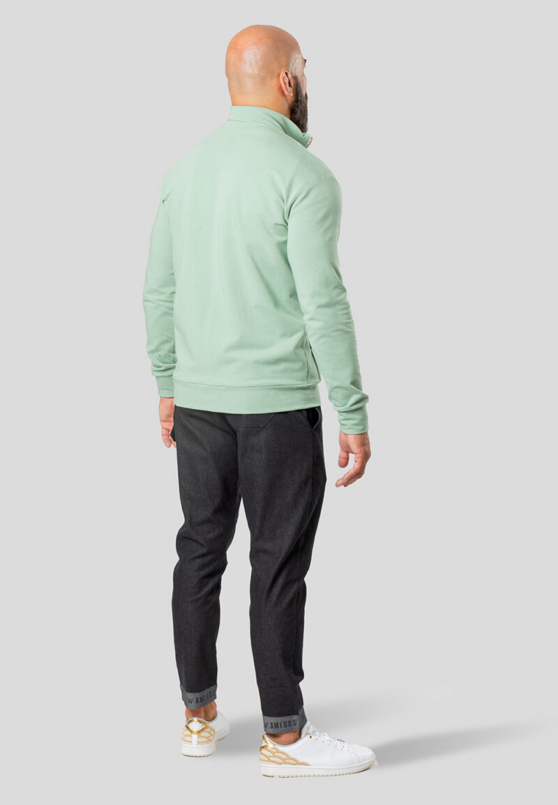 Urban Motion Rollkragen-Sweatshirt mit Reißverschluss – Minze