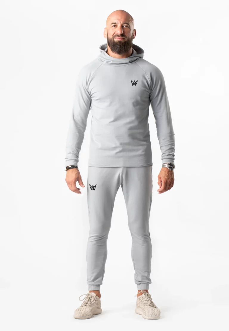 Urban Motion Trainingsanzug-Set mit Kapuzenpullover und Hose – Hellgrau