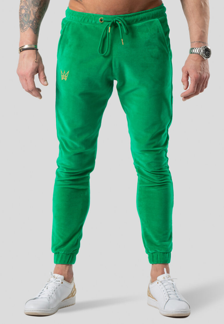 Olivgrüne Jogginghose aus Samt
