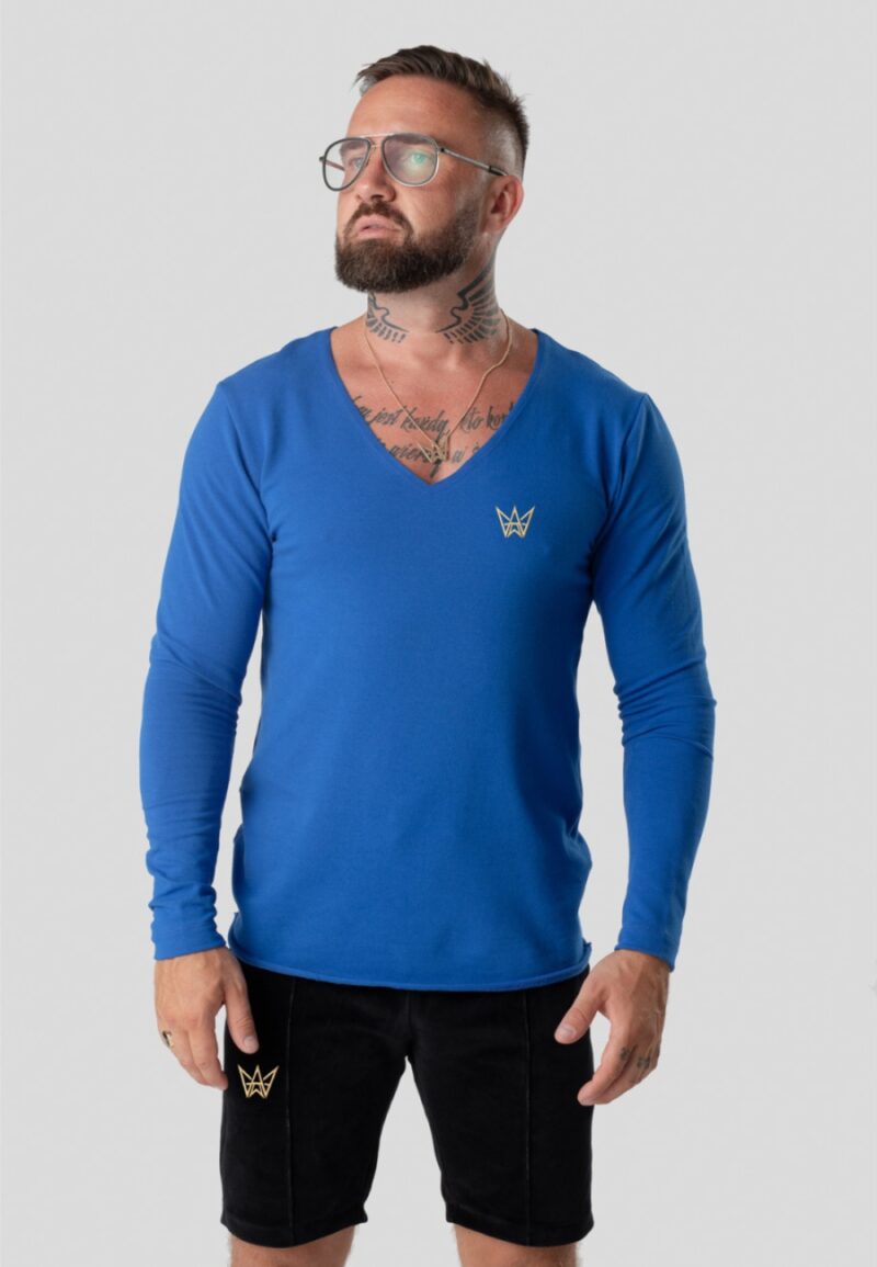 Urban Motion Langarmshirt mit tiefem Ausschnitt - Blau