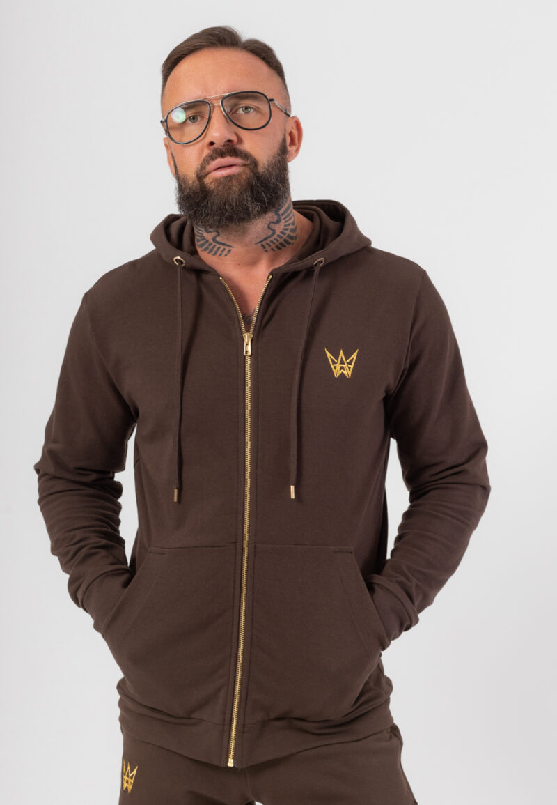 Urban Motion – Schokoladenbrauner Kapuzenpullover mit Reißverschluss