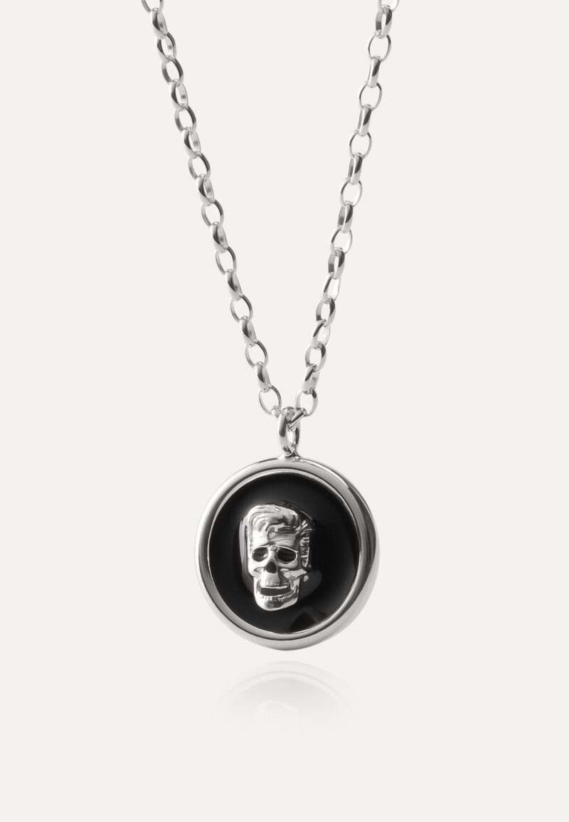 Elvis-Totenkopf-Silberhalskette